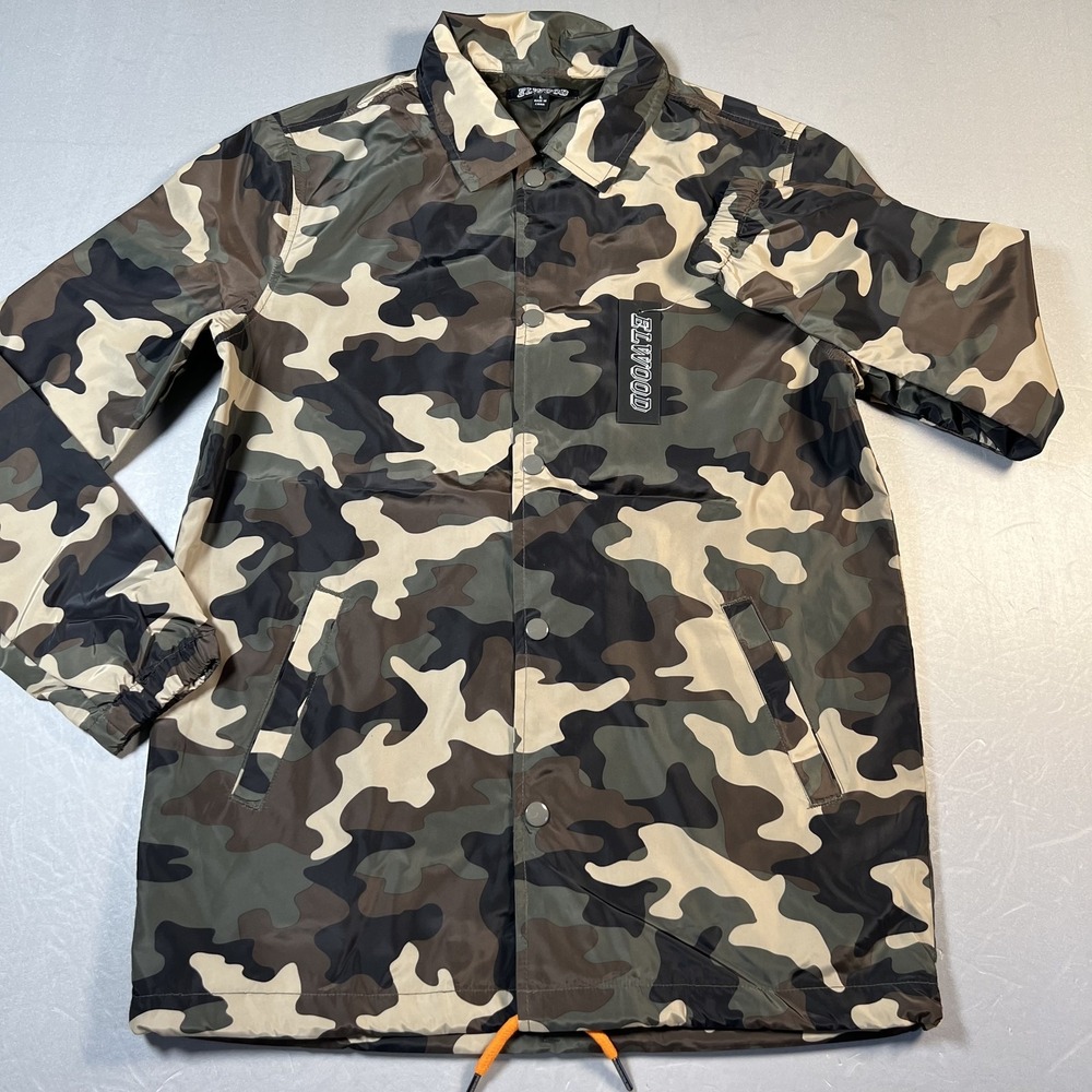 Elwood Jacket Mens Large‎ Camouflage Camo Windbreaker Coat Polyester Streetwear